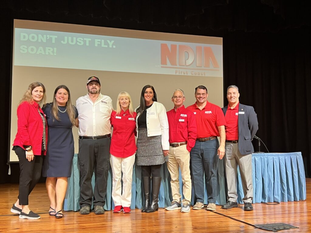 Members of the NDIA First Coast team pose at the 2023 STEM event at FSCJ Kent Campus